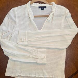 Sanctuary White Ruffled Long Sleeve Blouse